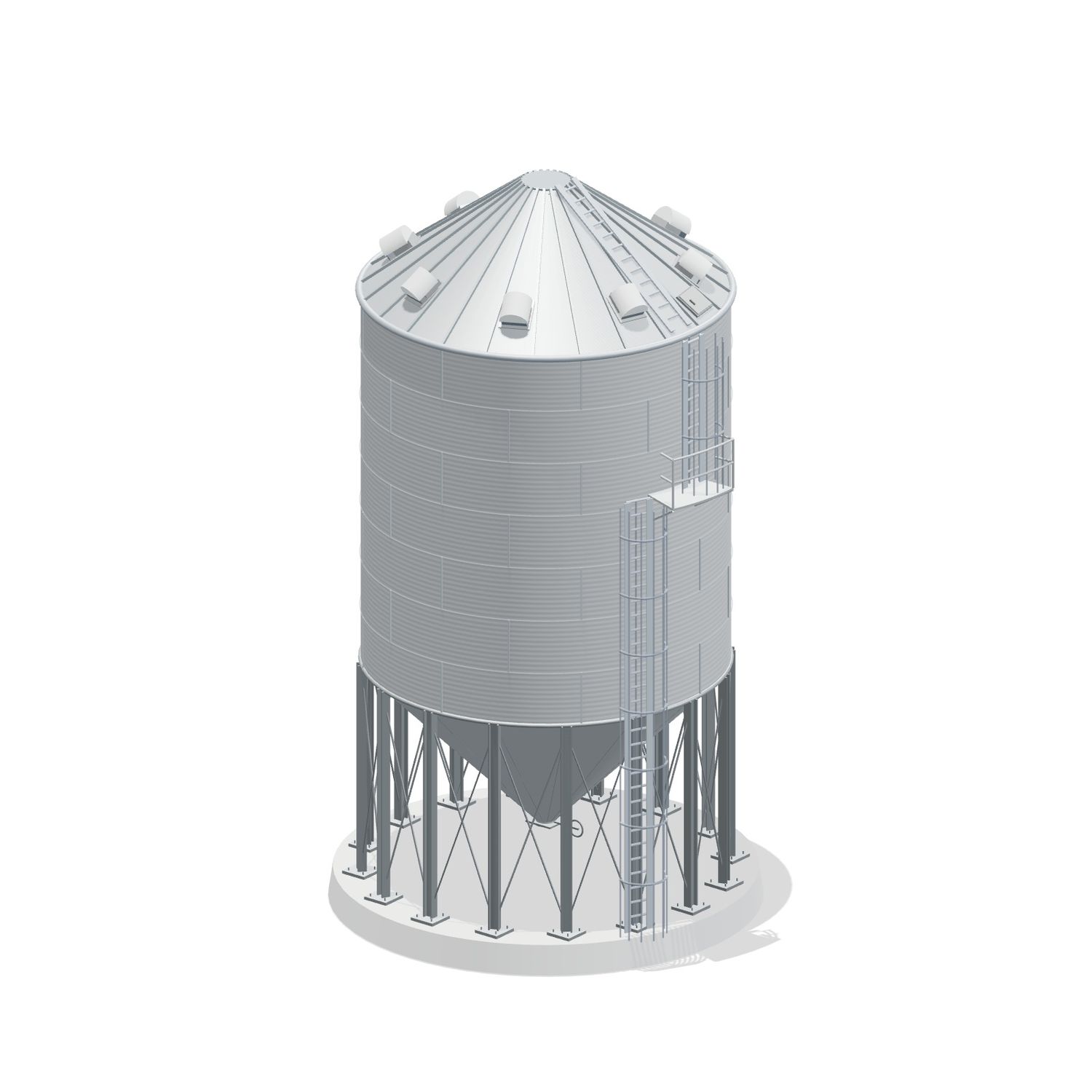 24' 7 Ring Heavy Duty 45 Hopper Bin 12145BU