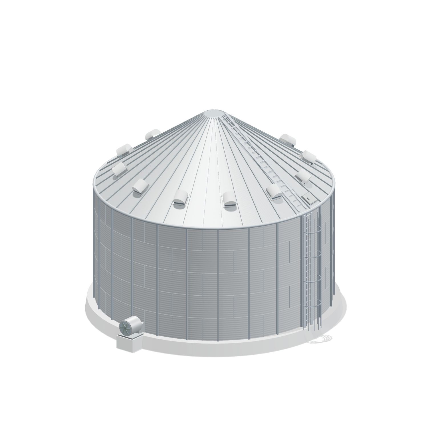 36' 5 Ring Stiffened Grain Bin 18522 BU