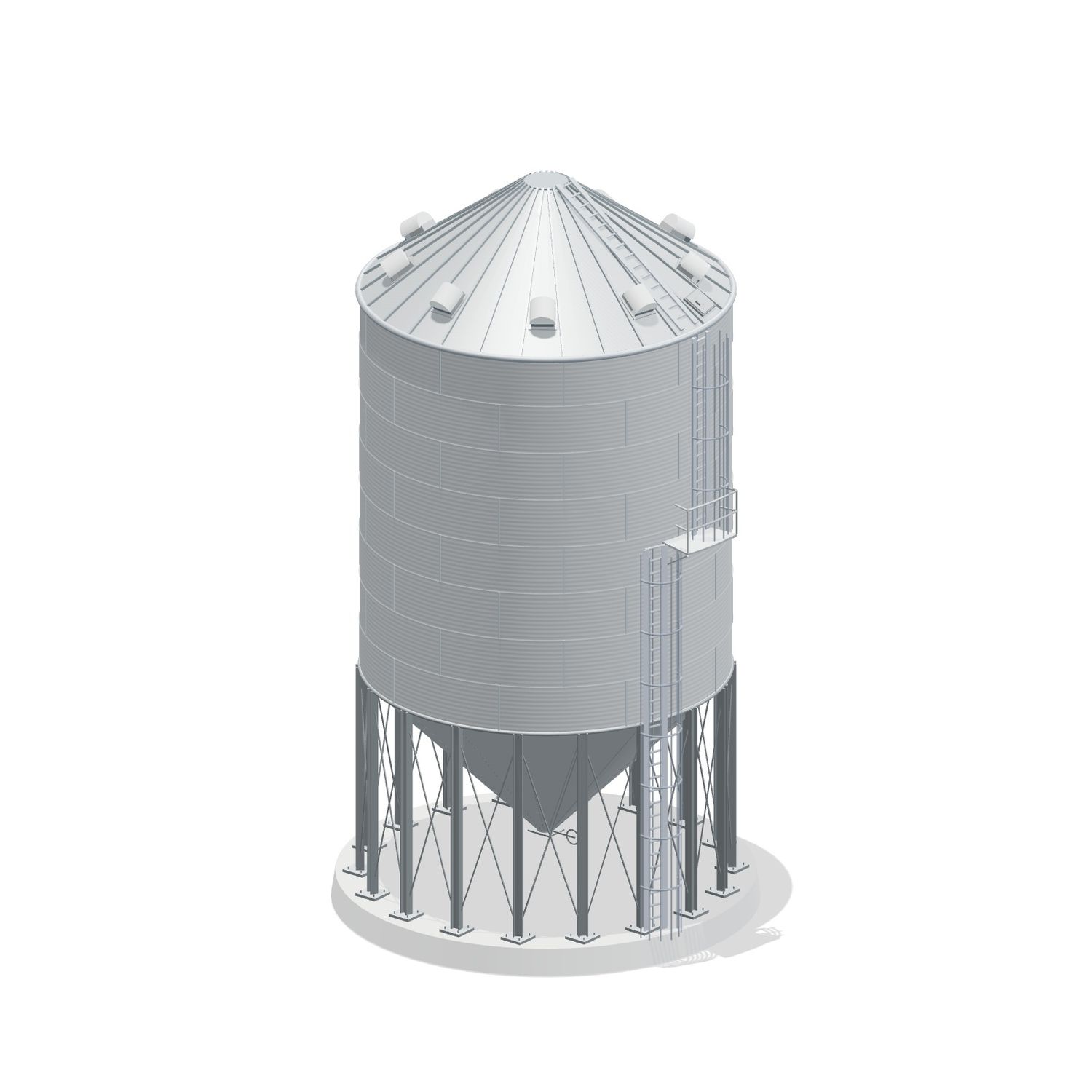27' 8 Ring Heavy Duty 45 Hopper Bin 17504BU