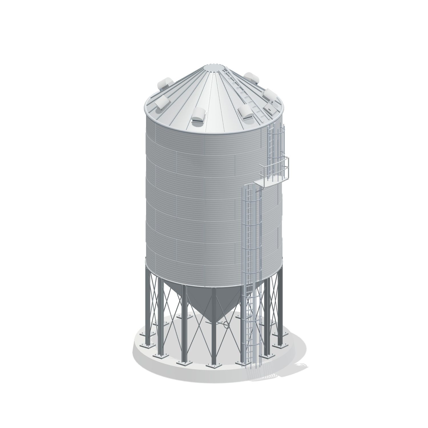 21' 7 Ring Heavy Duty 45 Hopper Bin 9078BU
