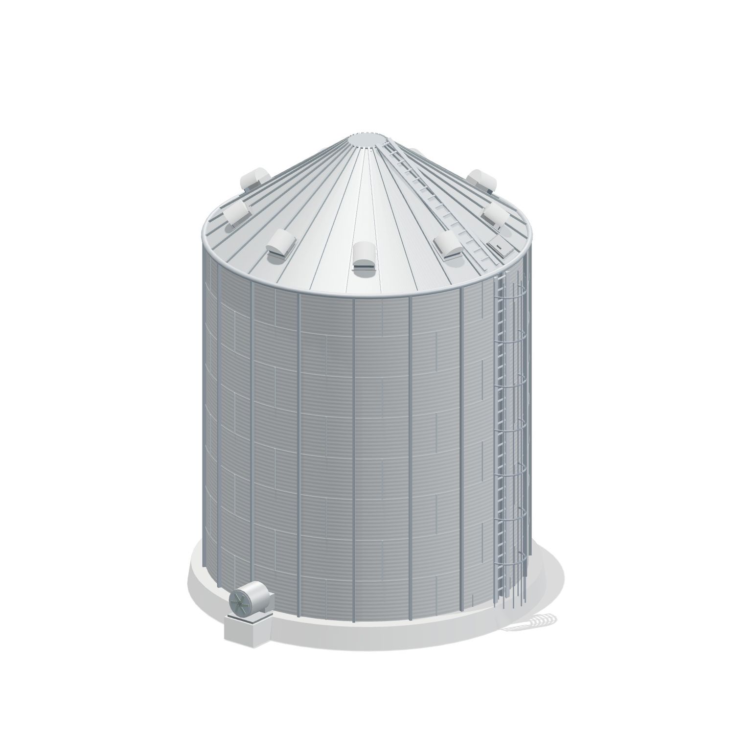 27' 8 Ring Stiffened Grain Bin 15344 BU