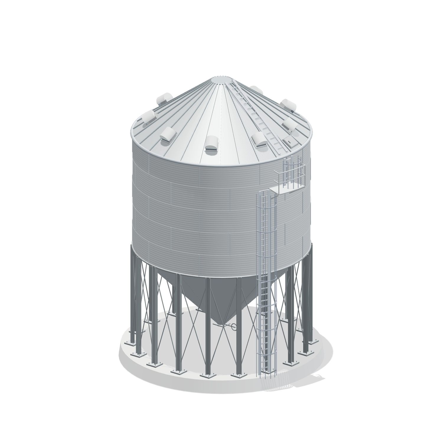 27' 5 Ring Heavy Duty 45 Hopper Bin 10427BU