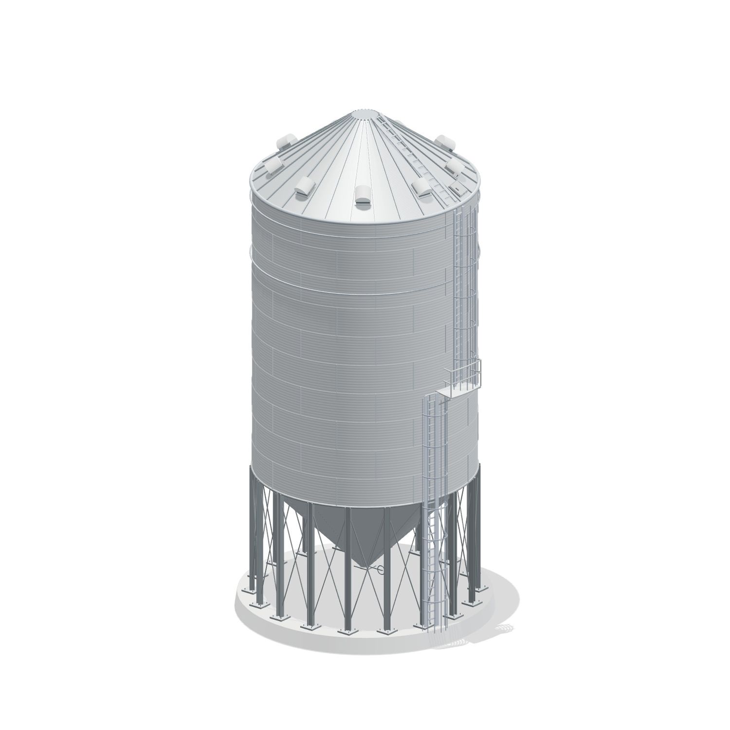 27' 10 Ring Heavy Duty 45 Hopper Bin 21043BU