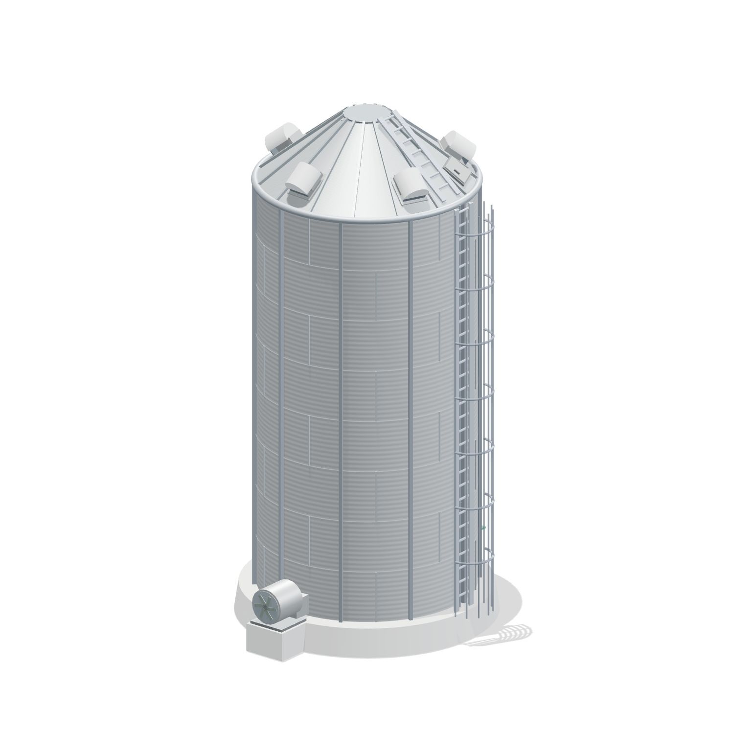 15' 8 Ring Stiffened Grain Bin 4579 BU
