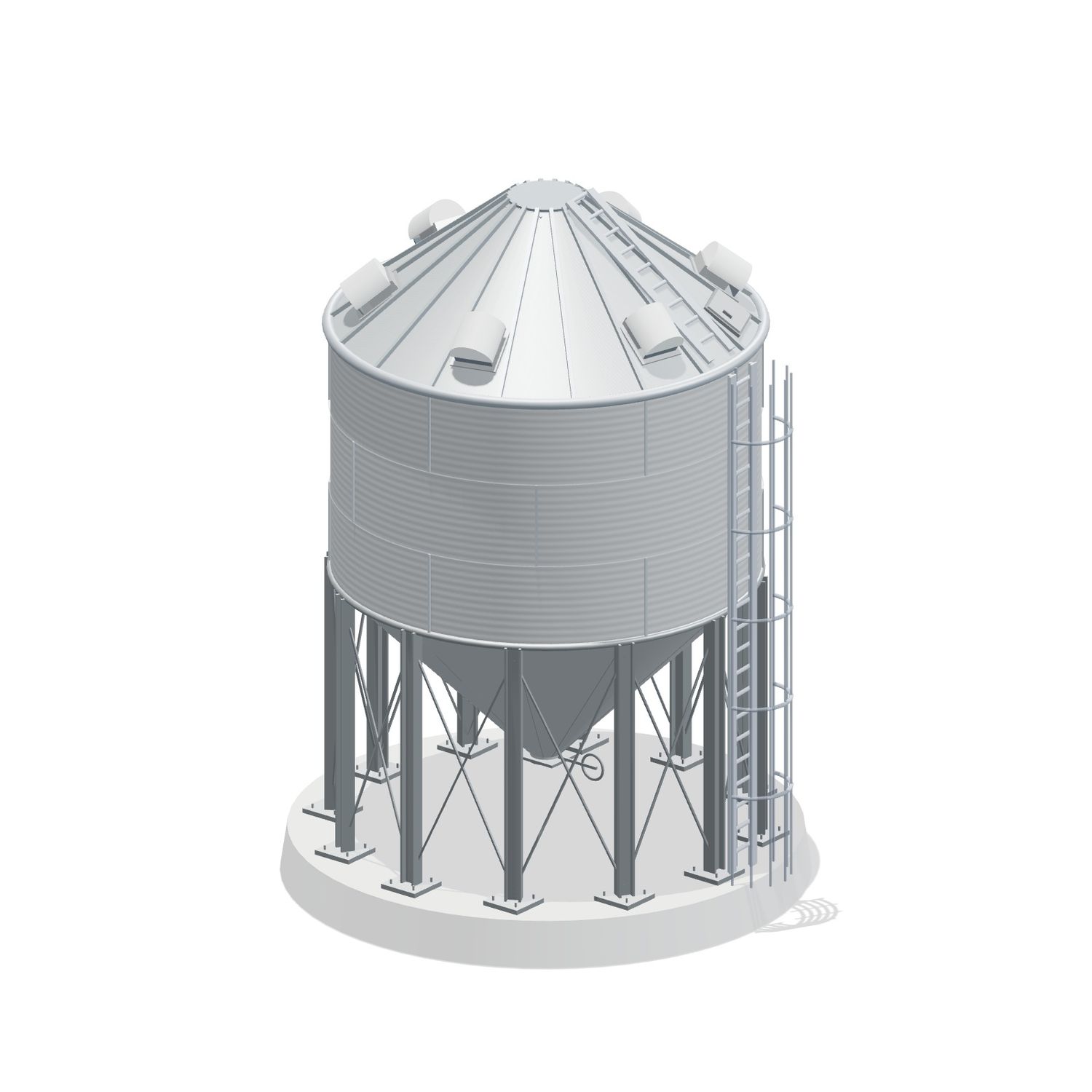 18' 3 Ring Heavy Duty 45 Hopper Bin 3358BU