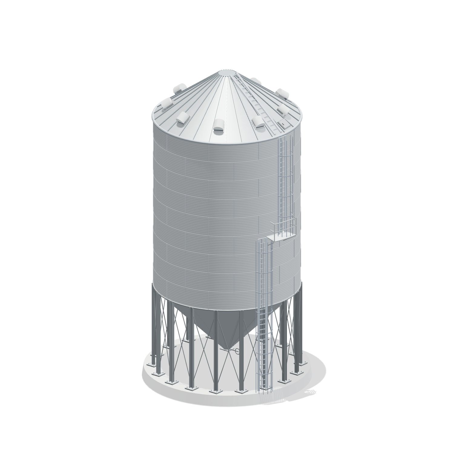 27' 9 Ring Heavy Duty 45 Hopper Bin 19273BU