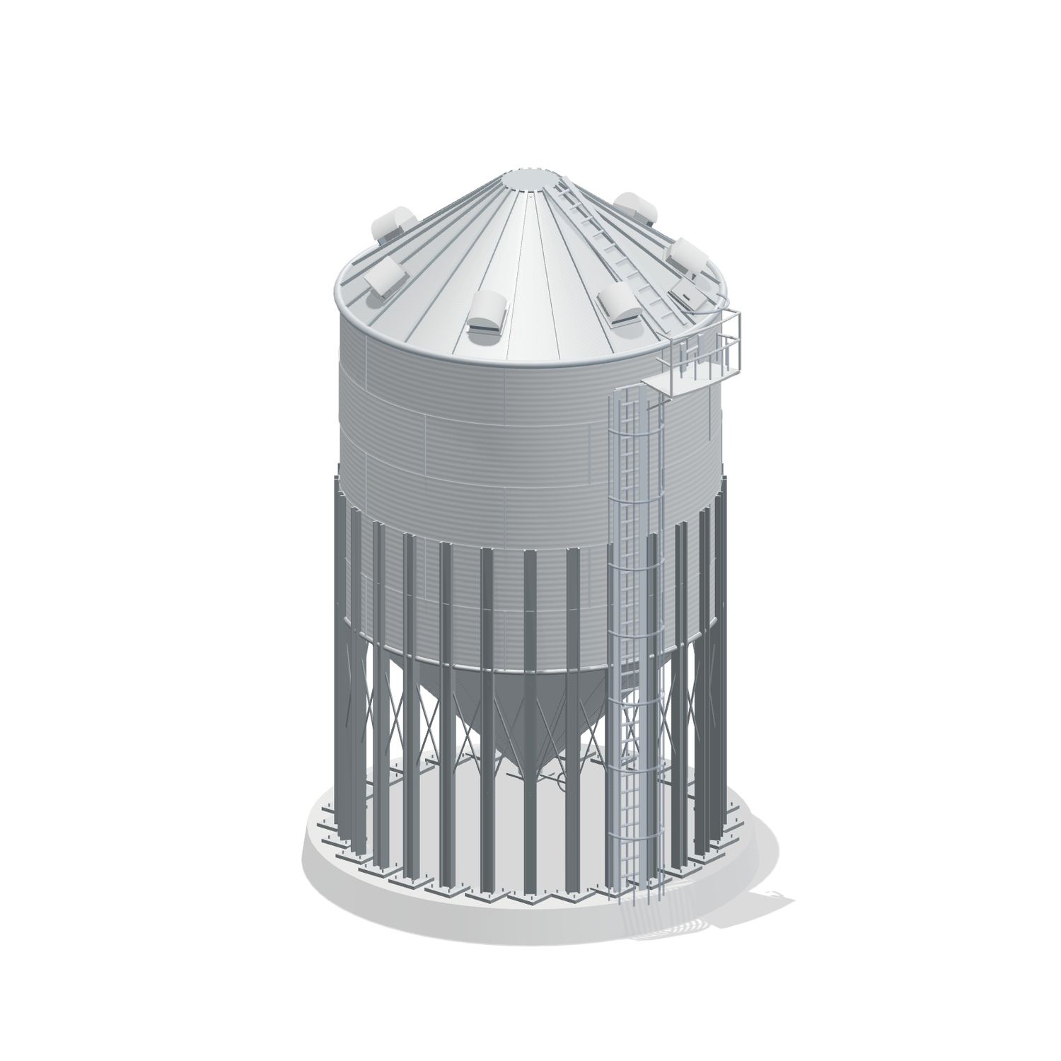 21' 5 Ring Medium Duty 45 Hopper Bin 6937BU