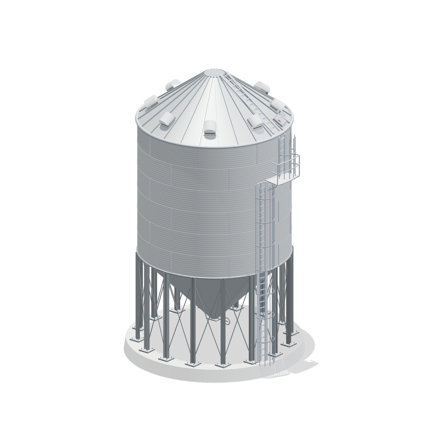 24' 6 Ring Heavy Duty 45 Hopper Bin 10747BU