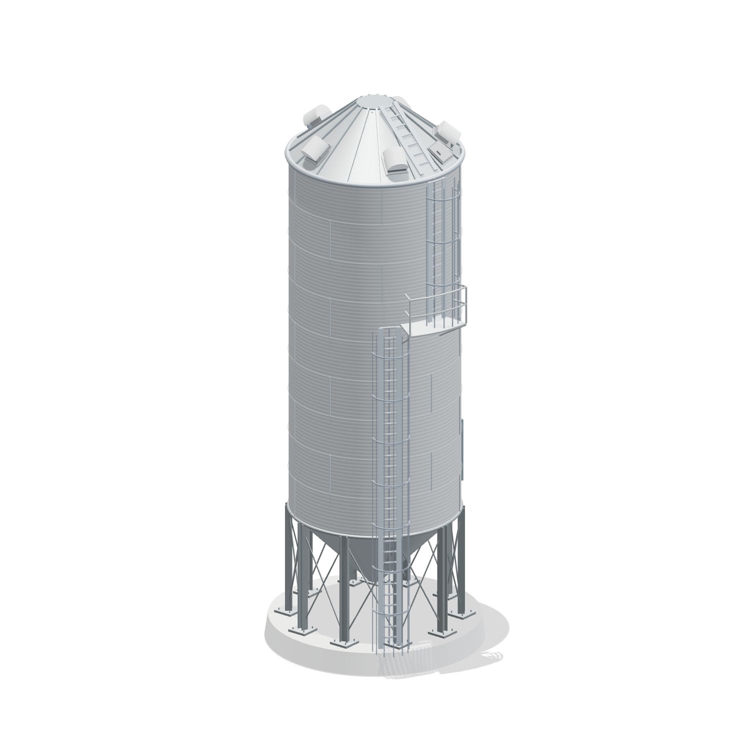 15' 9 Ring Heavy Duty 45 Hopper Bin 5495BU