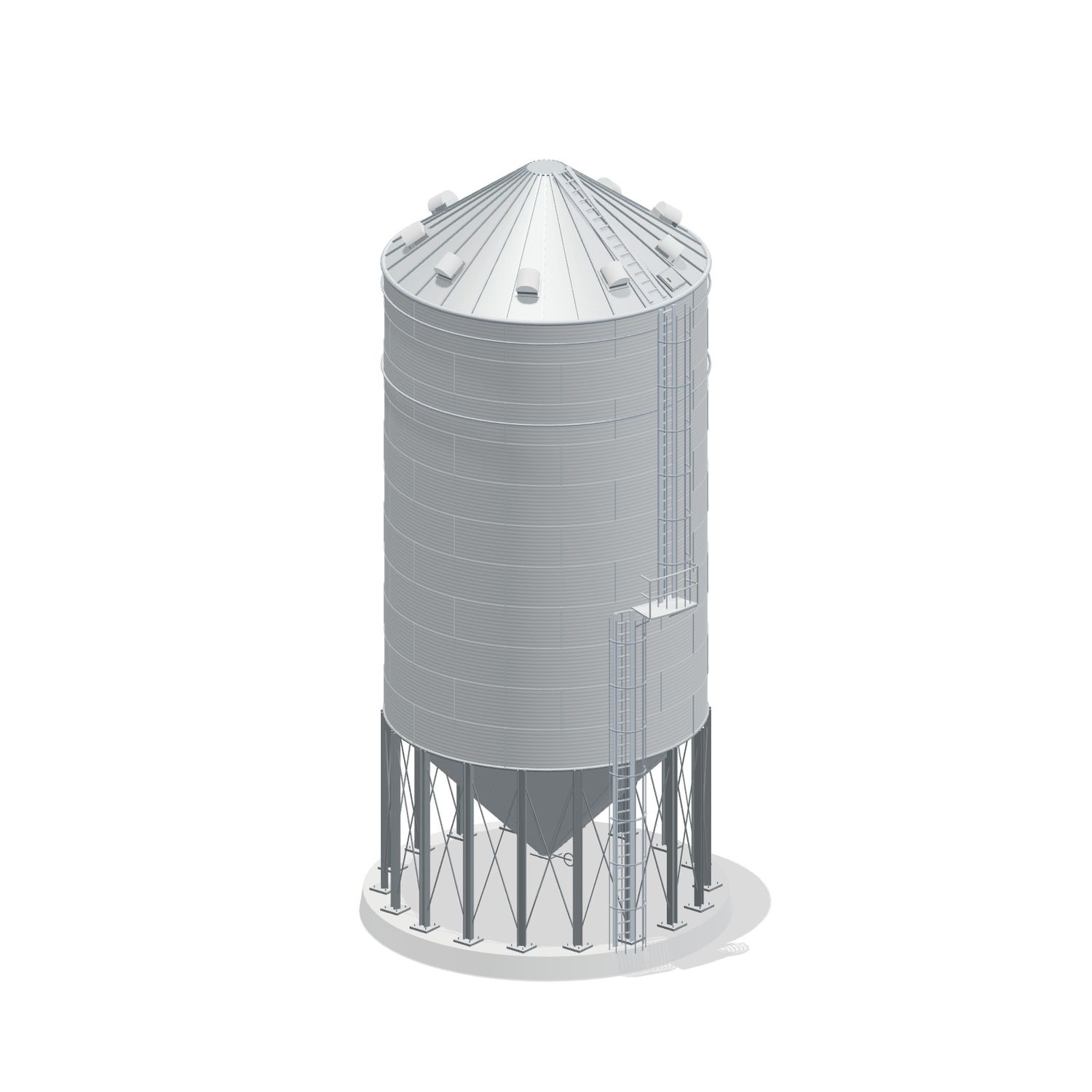 27' 11 Ring Heavy Duty 45 Hopper Bin 22812BU