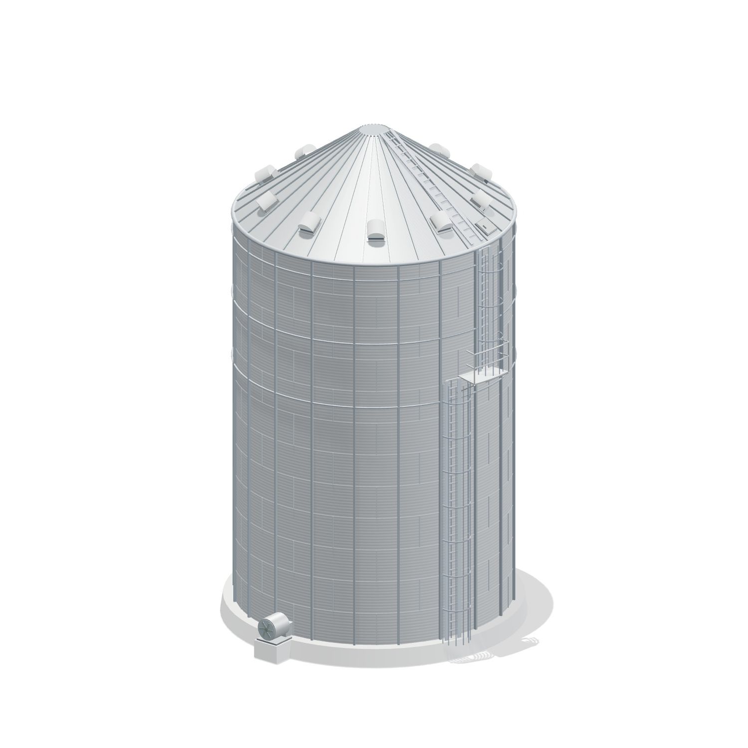 30' 12 Ring Stiffened Grain Bin 27838 BU