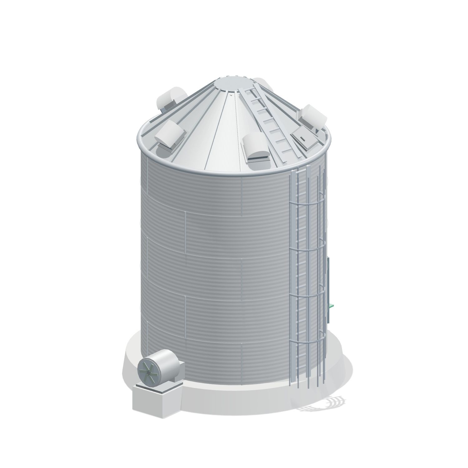15' 5 Ring Farm Grain Bin 2940 BU