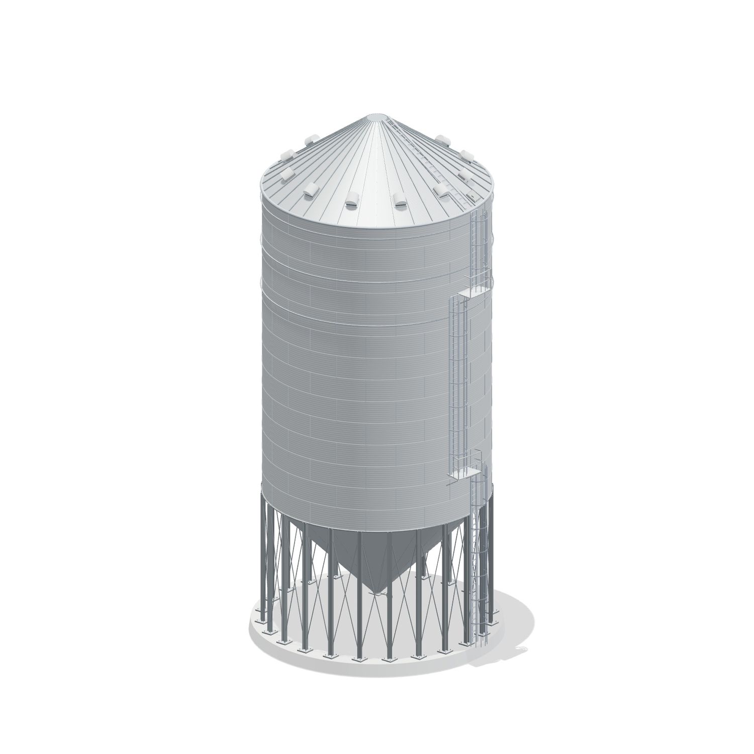 36' 14 Ring Heavy Duty 45 Hopper Bin 51952BU