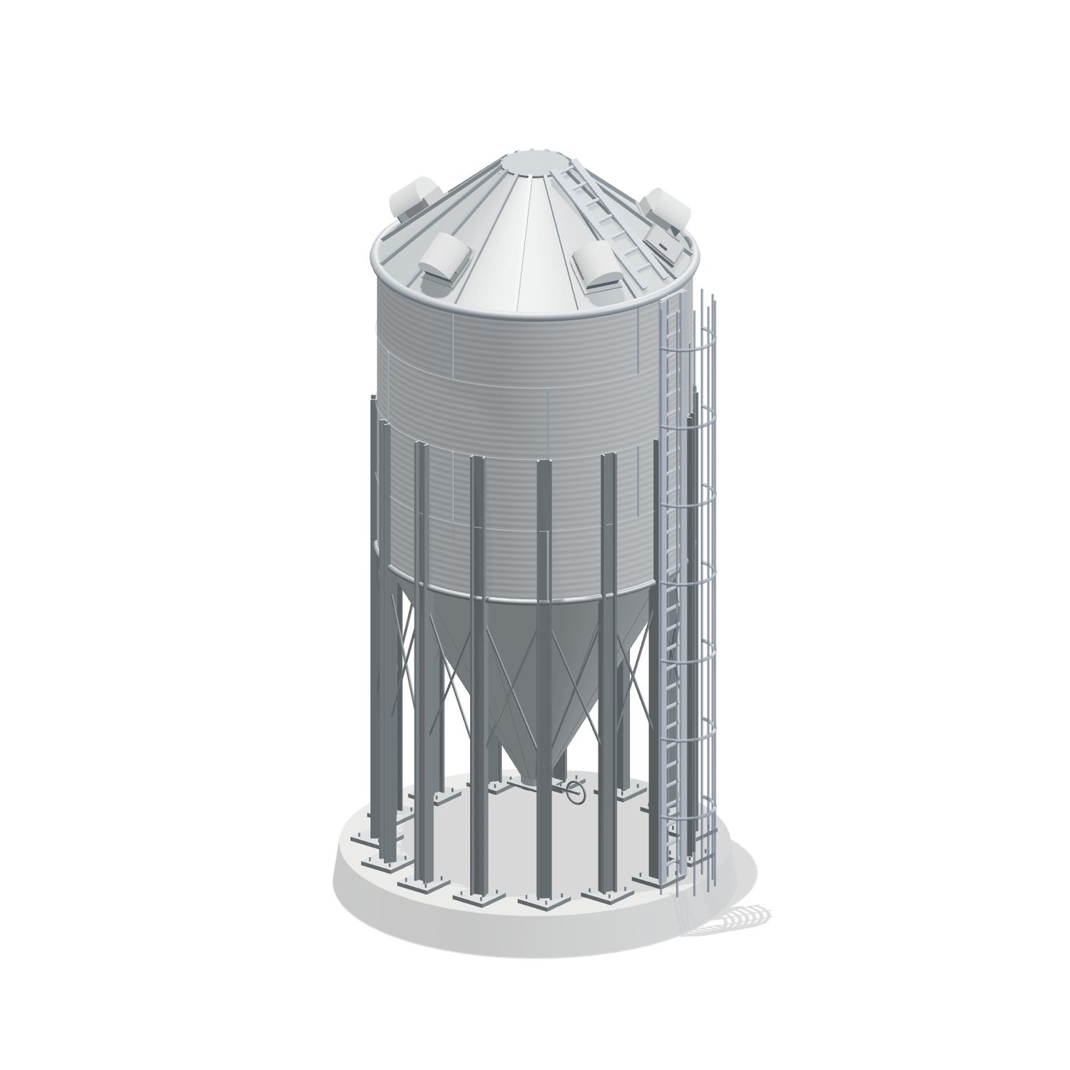 15' 4 Ring Medium Duty 60 Hopper Bin 3034BU