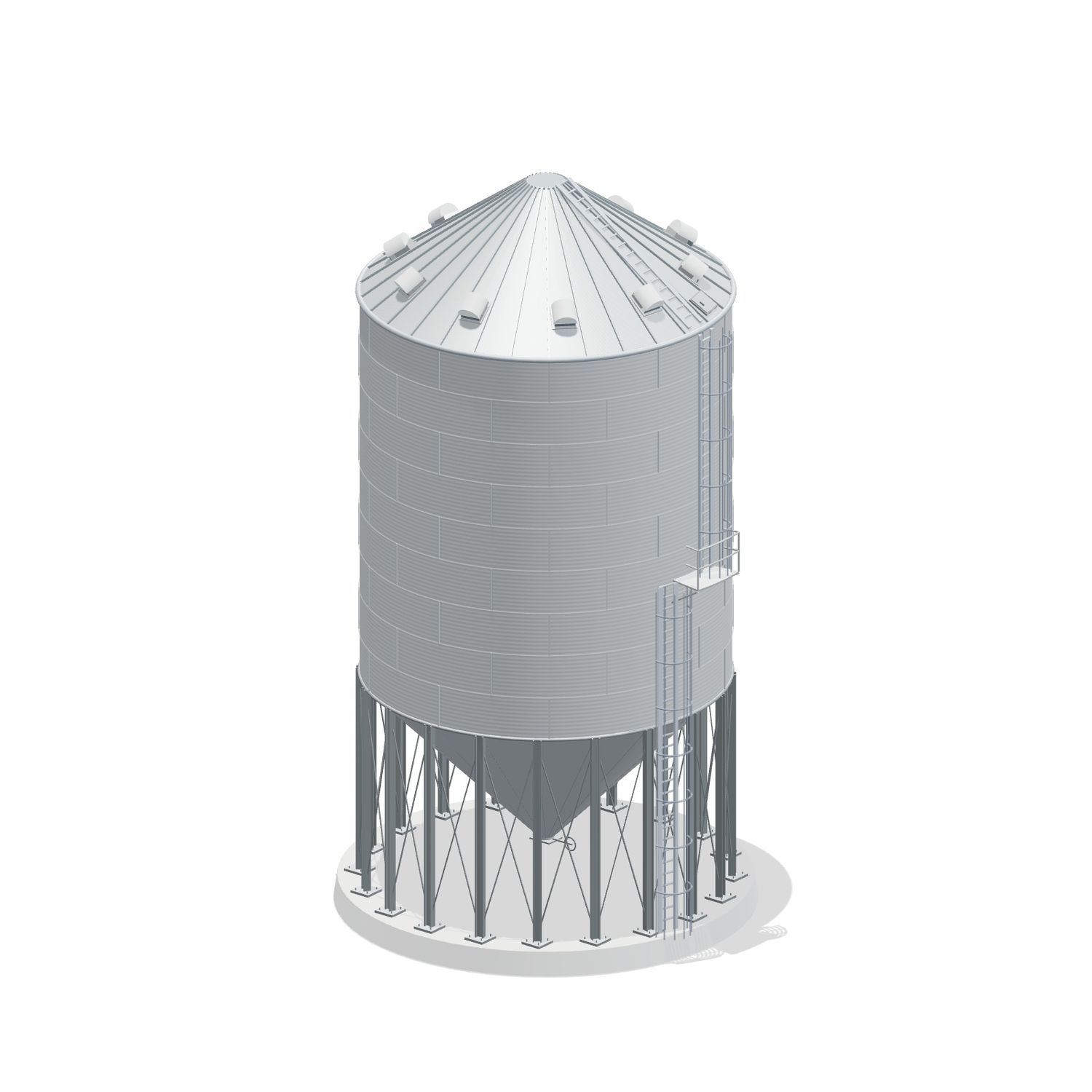 30' 9 Ring Heavy Duty 45 Hopper Bin 24245BU