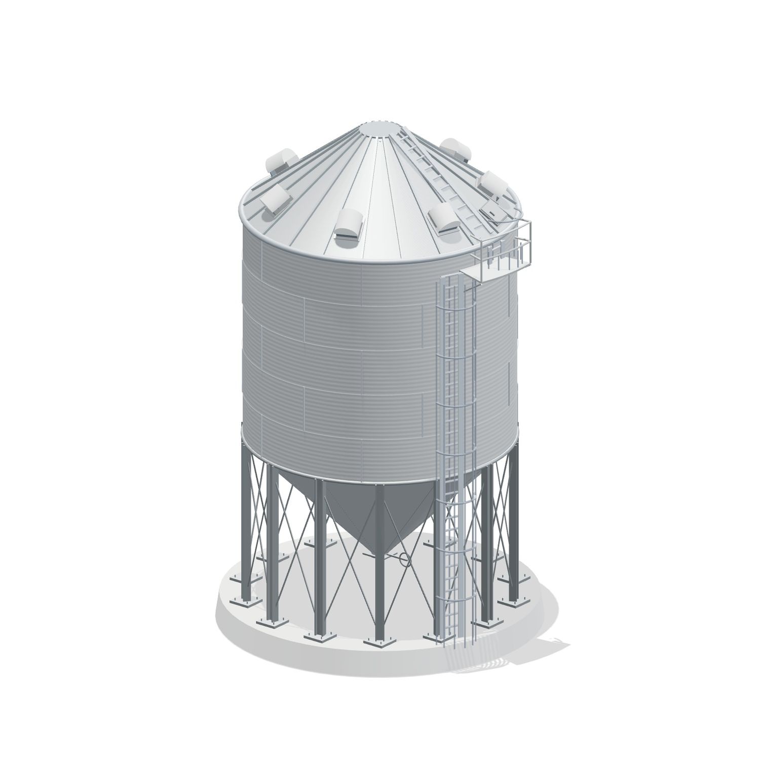 21' 5 Ring Heavy Duty 45 Hopper Bin 6937BU