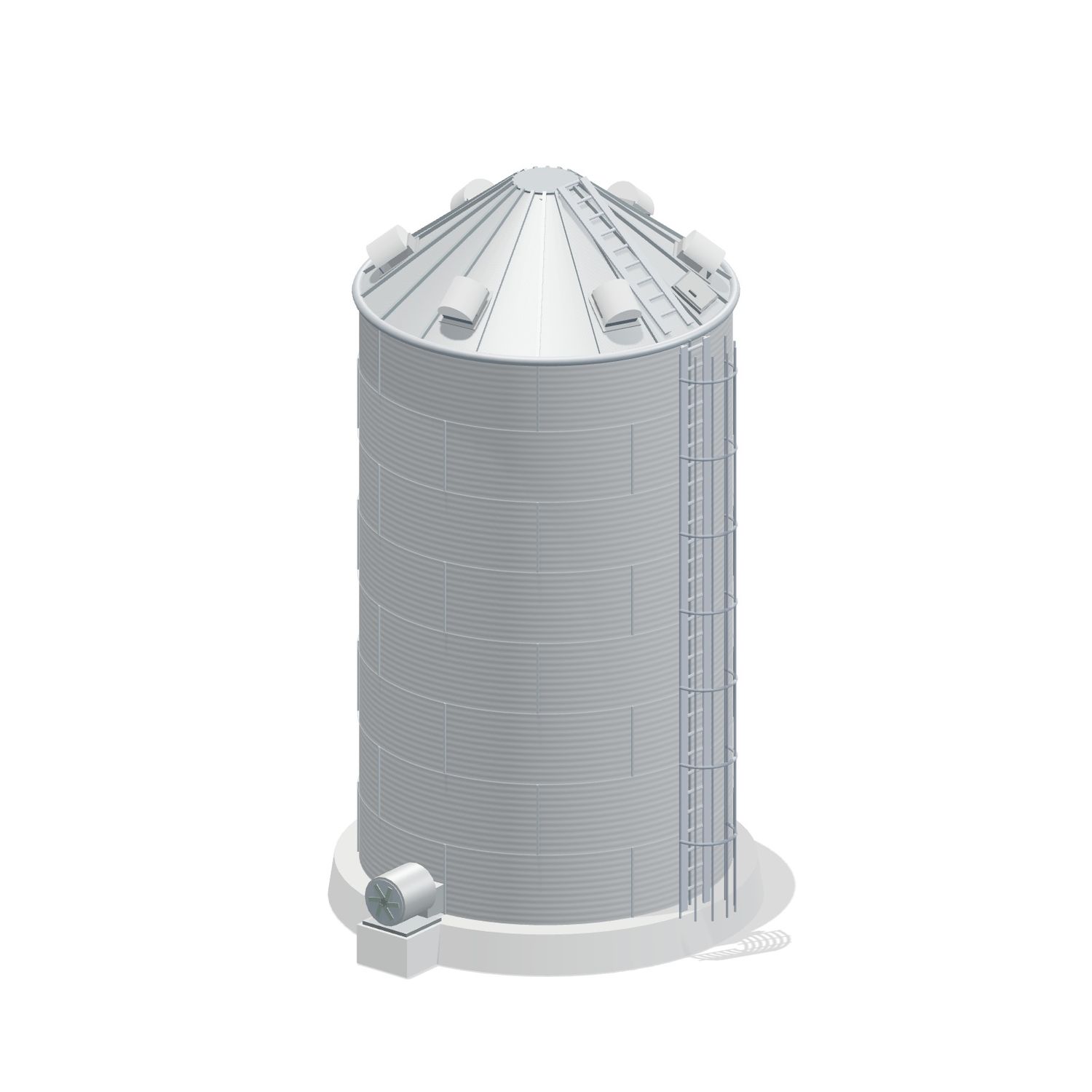 18' 8 Ring Farm Grain Bin 6650 BU