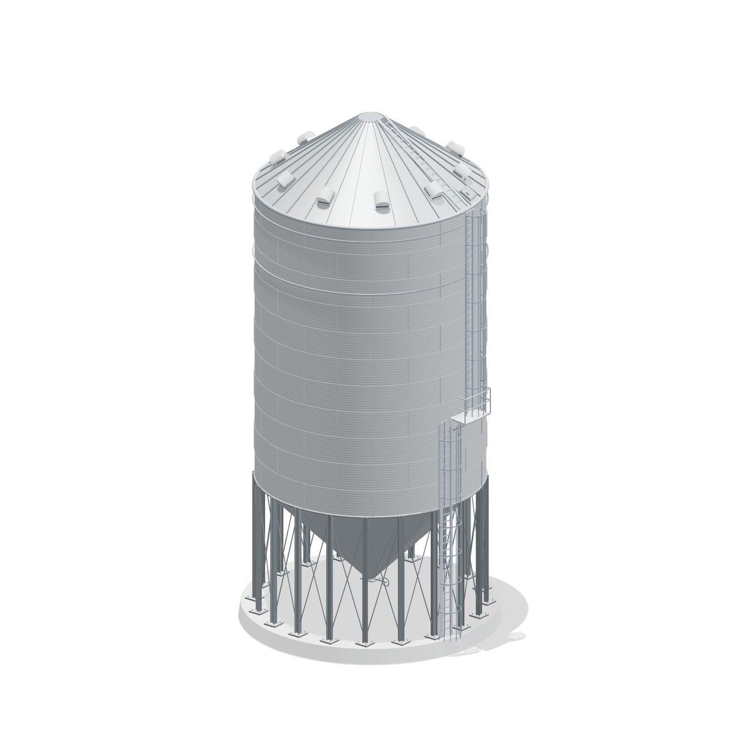 30' 11 Ring Heavy Duty 45 Hopper Bin 28614BU