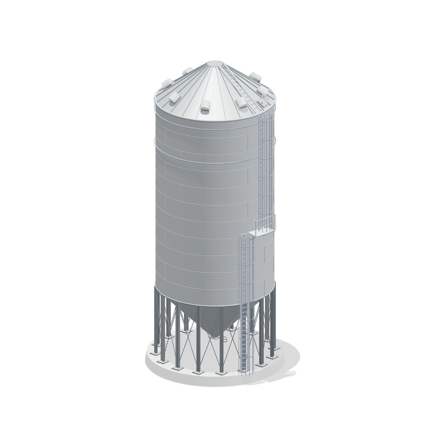24' 11 Ring Heavy Duty 45 Hopper Bin 17737BU