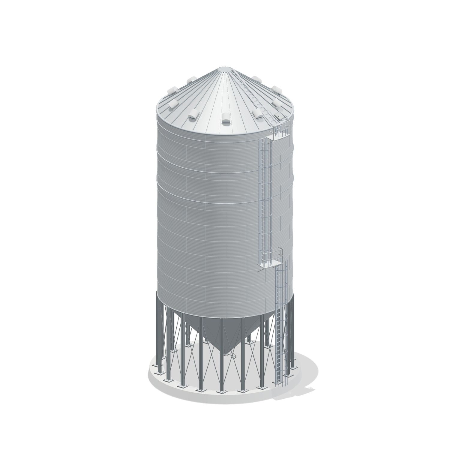 30' 12 Ring Heavy Duty 45 Hopper Bin 30798BU