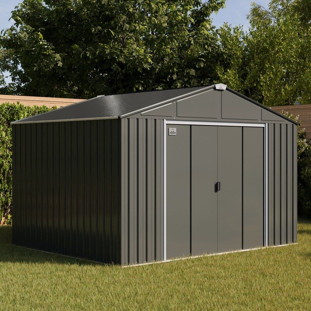 Representative photo: 10 × 12 metal storage shed kit