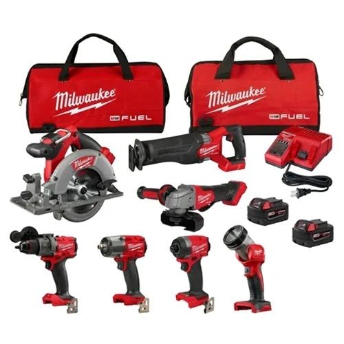 Representative photo: Milwaukee M18 jobsite power tool kit rental