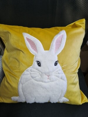 Bunny Cushion Covers Yellow and white