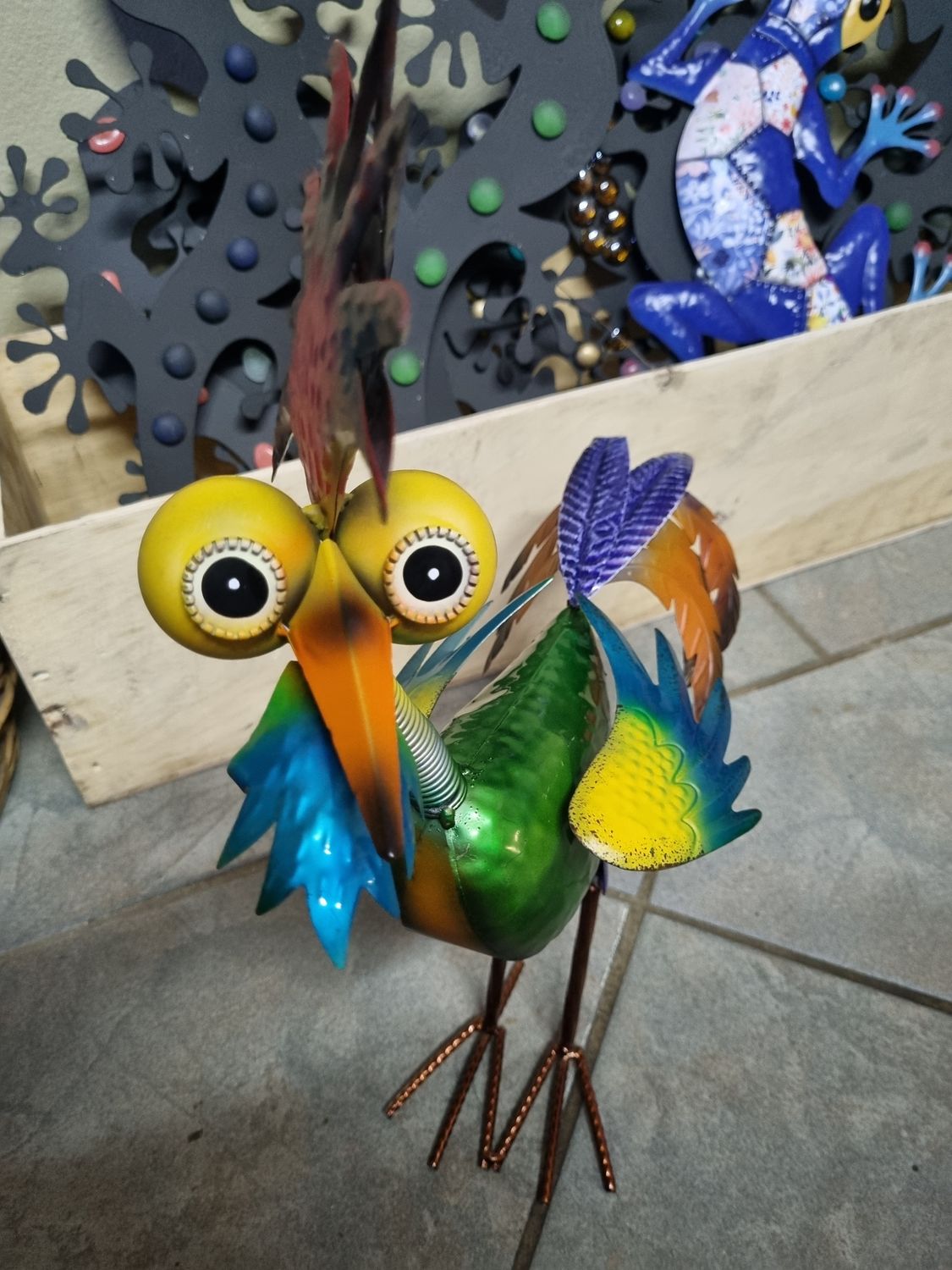 Large metal Roosters