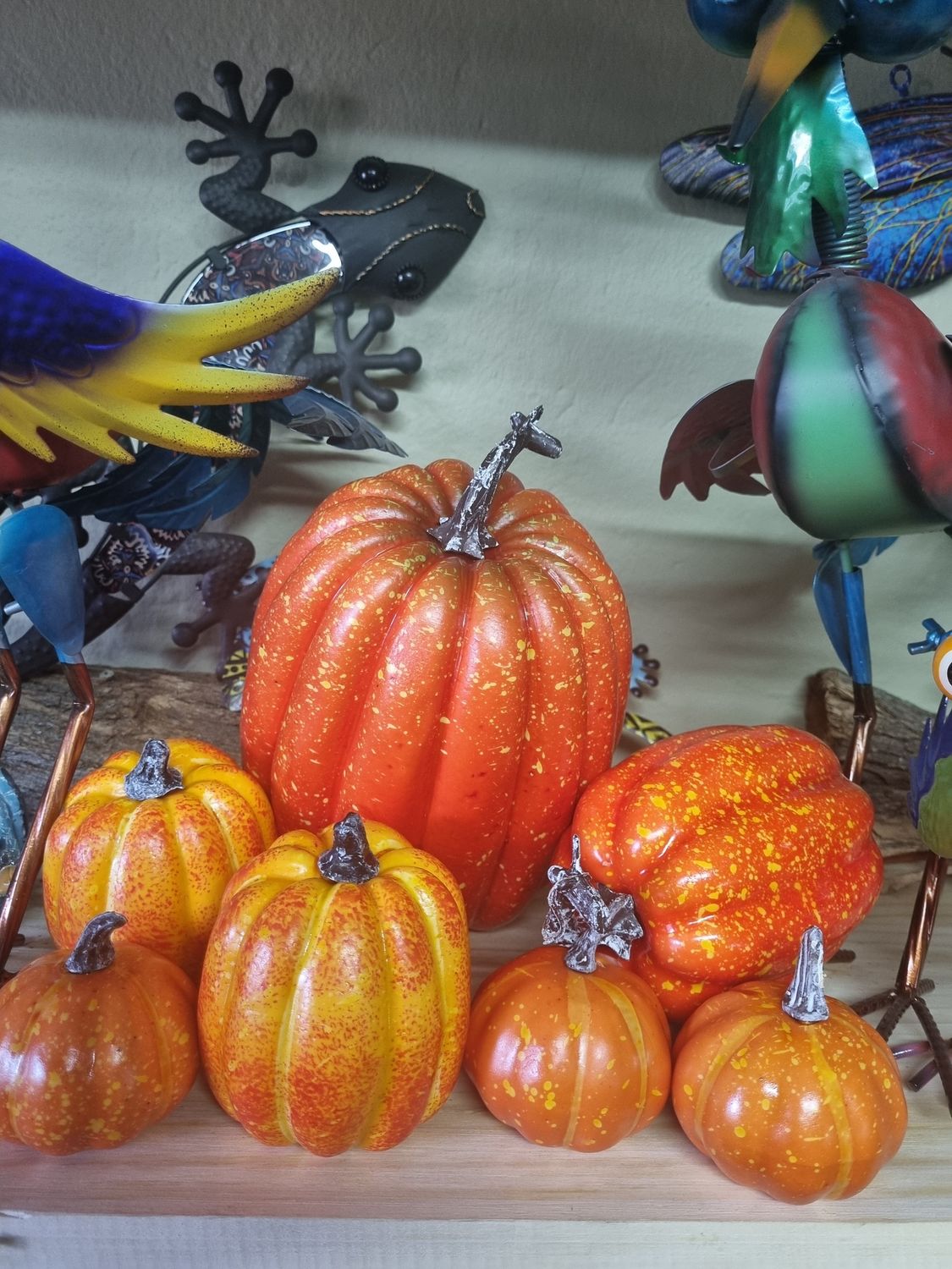 Pumpkins 7 piece Artificial resin coated 