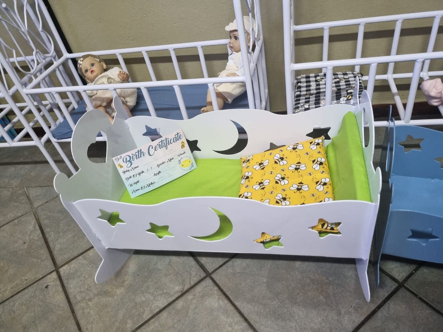 Rocking doll cot steel
