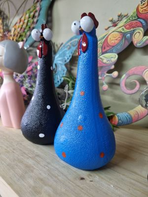 Ceramic chicken set of two