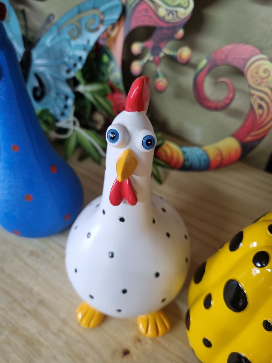 Resin chicken ornament