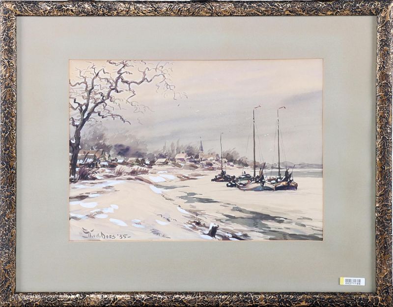 Winterlandschap - Willem Jan Pieter van der Does (1889 - 1966)