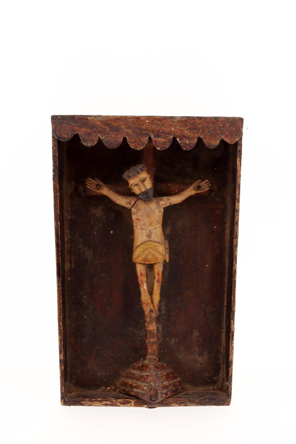 18th C. Spanish Colonial Wooden Crucifix w/ Christ