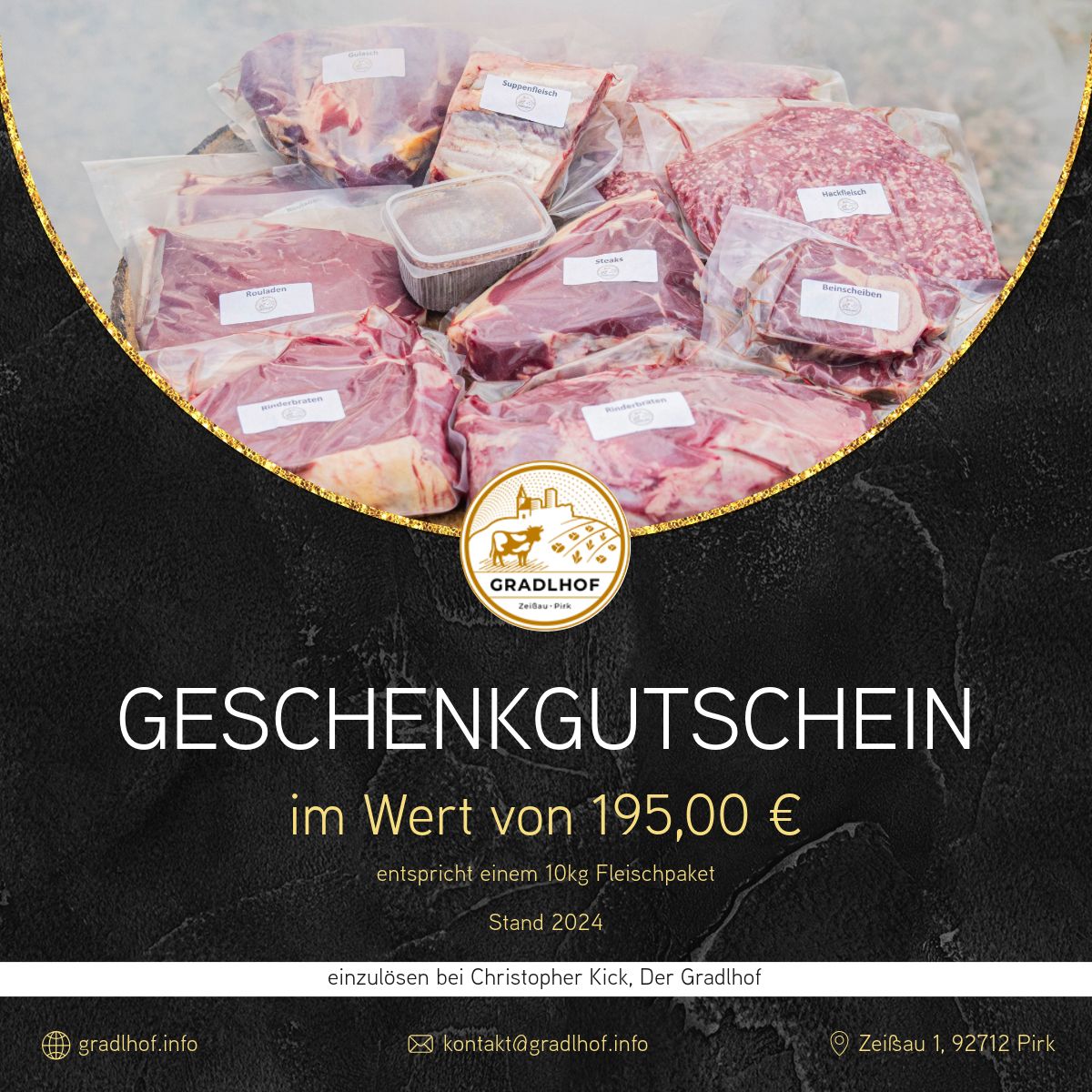 Geschenkgutschein - 10 kg Mischfleischpaket