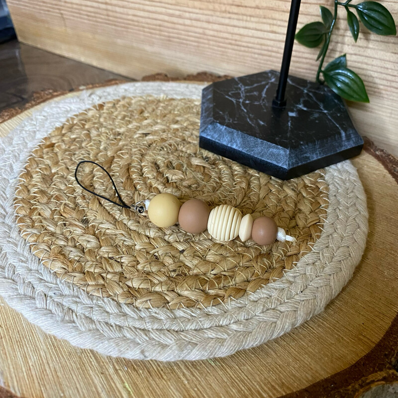Bijoux de téléphone modèle « Beige &amp; marron »