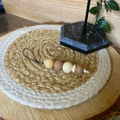 Bijoux de téléphone modèle « Beige &amp; marron »