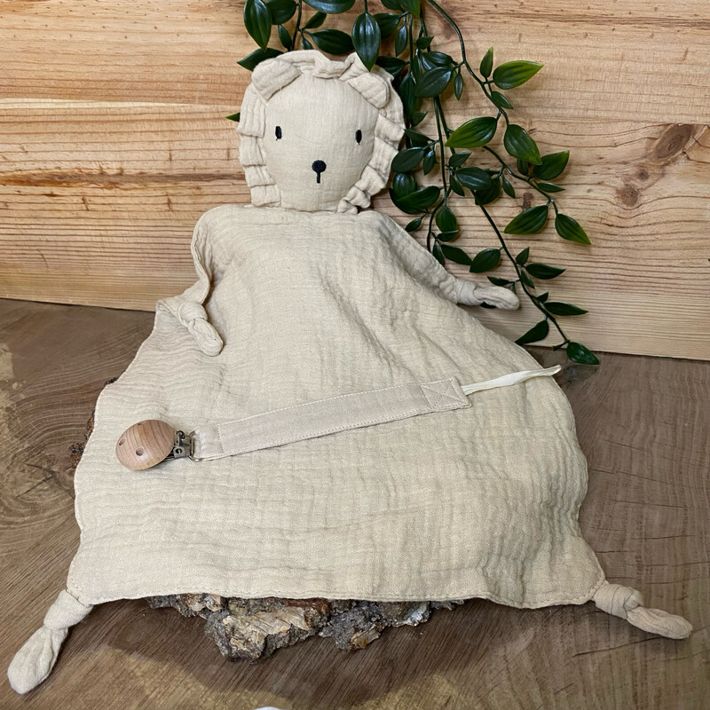 Coffret doudou + attache-tétine tissu personnalisé