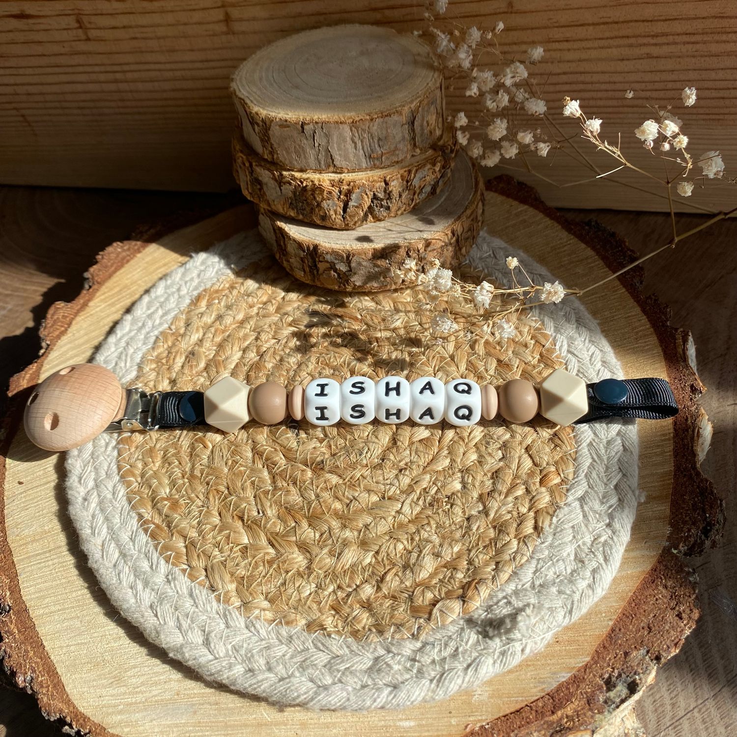 Attache tétine simple modèle &quot; Ishaq &quot;