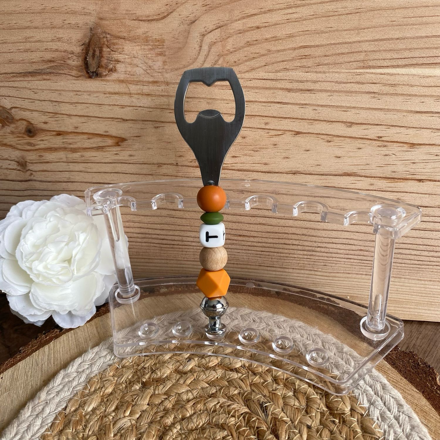 Décapsuleur personnalisé modèle « orange &amp; kaki »