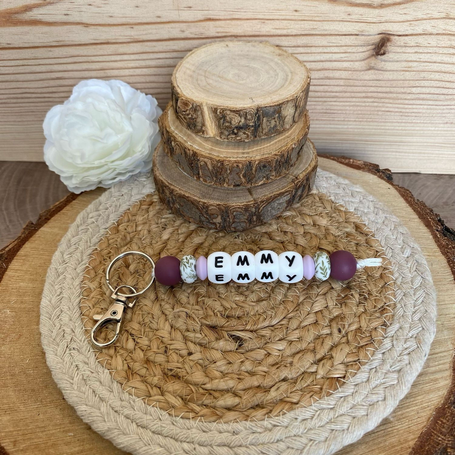 Porte-clés personnalisé modèle « Violet &amp; Lila »