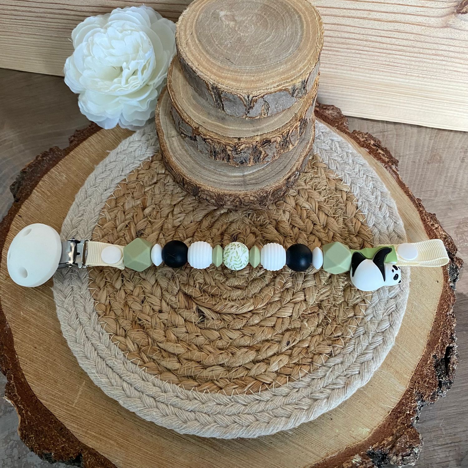 Attache-tétine fantaisie modèle &quot; Panda &quot;