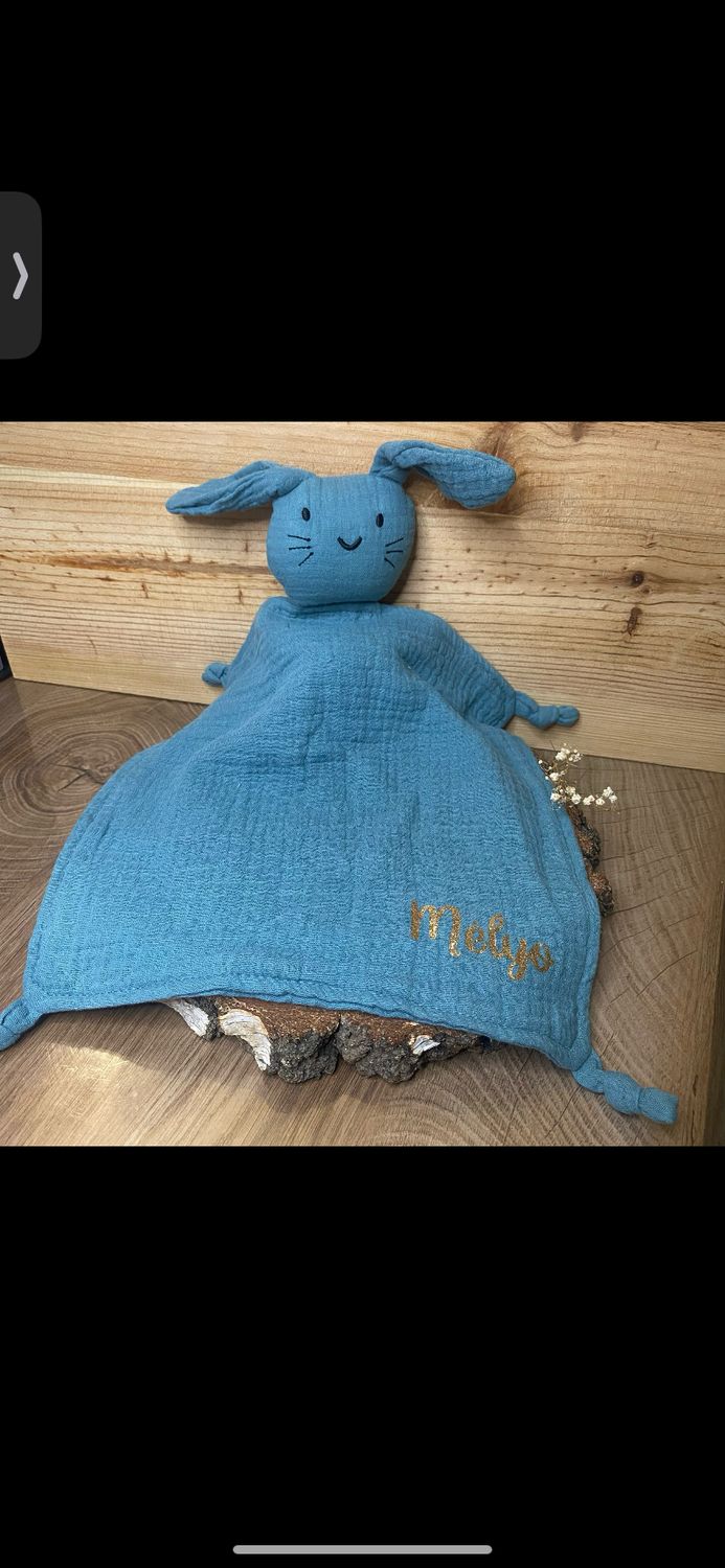 Doudou lapin « Vieux bleu »