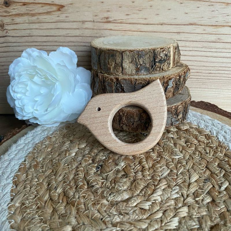 Jouet de dentition « Oiseau » en bois de hêtre
