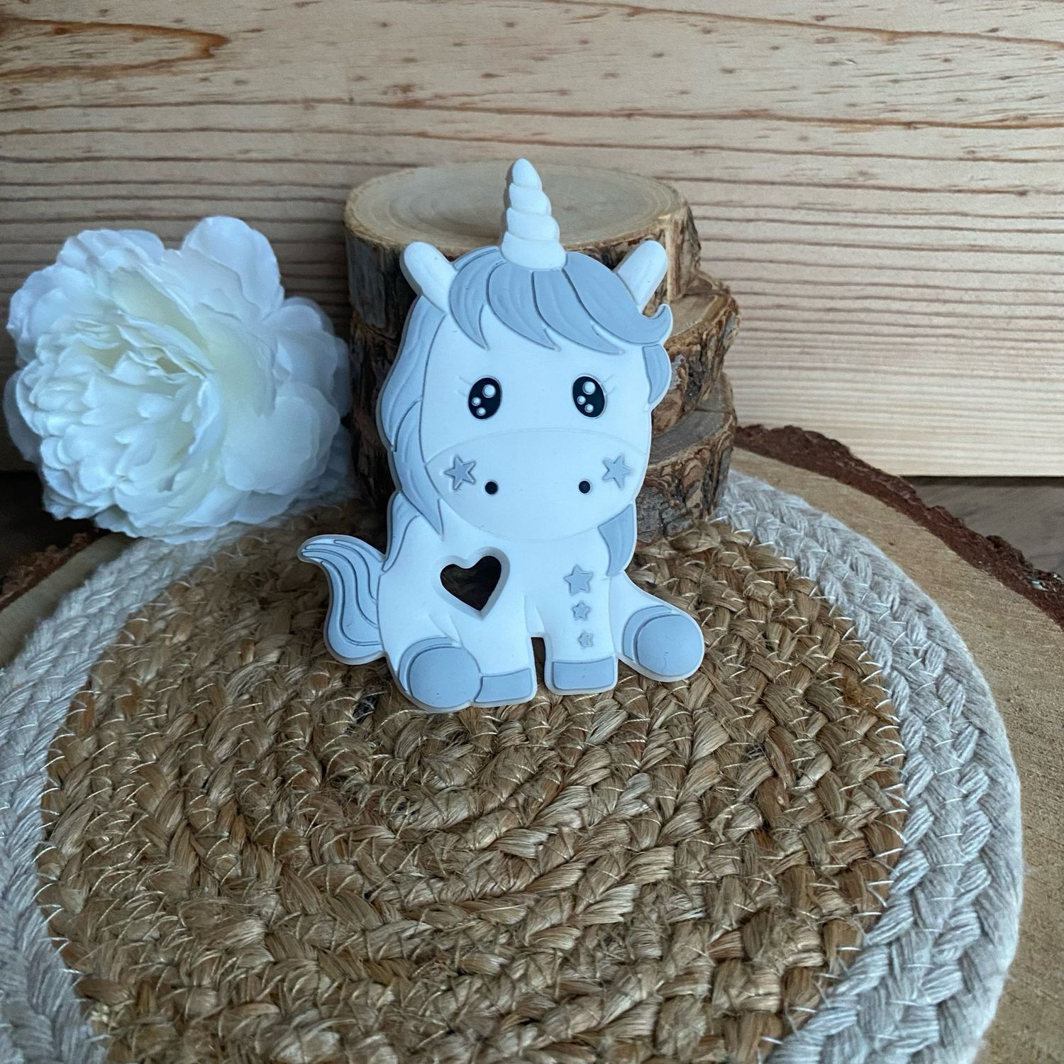 Jouet de dentition « Licorne grise »