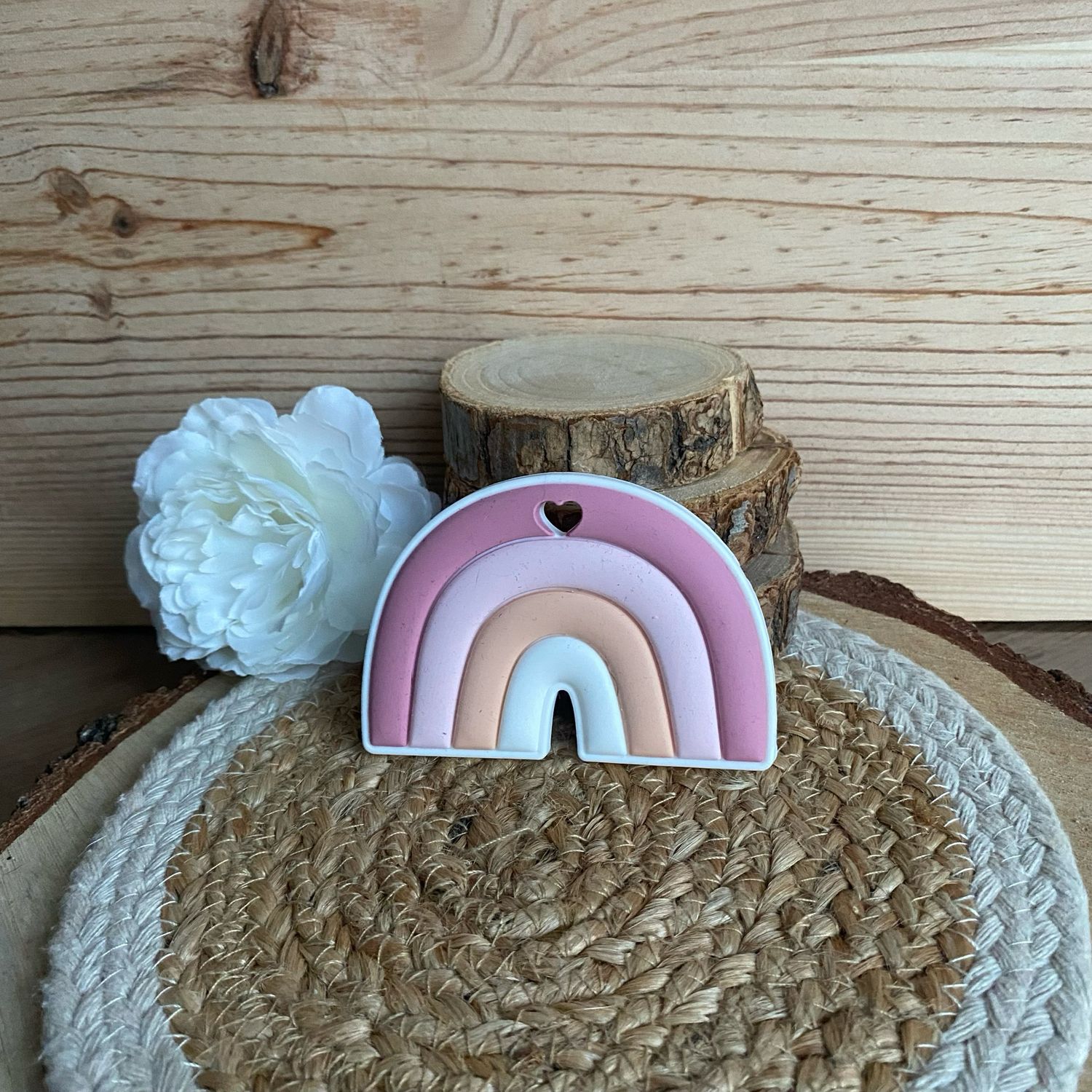 Jouet de dentition « Arc en ciel rose »