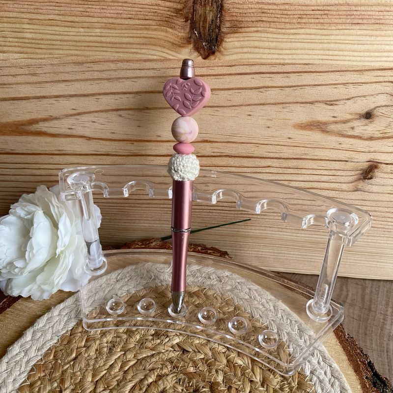 Stylo fantaisie « Coeur vieux rose »