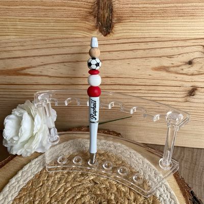 Stylo simple « ballon blanc &amp; rouge »