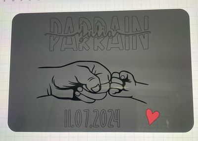 Plaque plexiglass/verre personnalisée modèle « parrain »