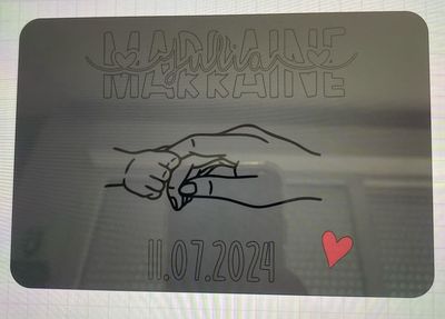 Plaque plexiglass/verre personnalisée modèle « marraine »